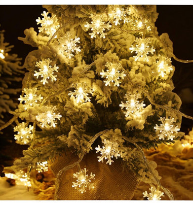 homely whimsy 16 LEDs 4 m Yellow Steady Snow Flake Rice Lights(Pack of 1)