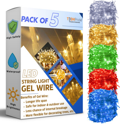TechPride 40 LEDs 11 m Multicolor Steady String Rice Lights(Pack of 5)