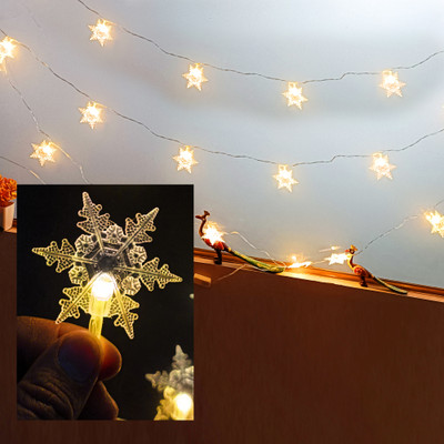 FITUP 26 LEDs 9 m Yellow Steady Snow Flake Rice Lights(Pack of 1)