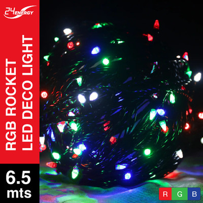 24 ENERGY 16 LEDs 6.5 m Red, Green, Blue Flickering Bulb Rice Lights(Pack of 1)
