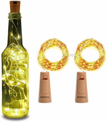 NICELIFE COLLECTIONS 20 LEDs 2 m Yellow Steady String Rice Lights(Pack of 2)