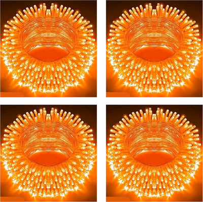 valora 40 LEDs 11 m Orange Steady String Rice Lights(Pack of 4)