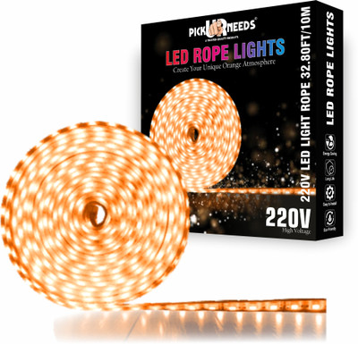 Pick Ur Needs 1200 LEDs 10 m Orange Steady Strip Rice Lights(Pack of 1)