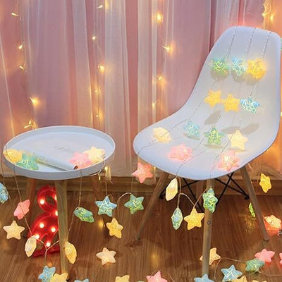 JSK 14 LEDs 4 m Multicolor Color Changing Star Rice Lights(Pack of 1)