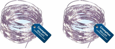 Crompton 100 LEDs 10 m White Steady String Rice Lights(Pack of 2)