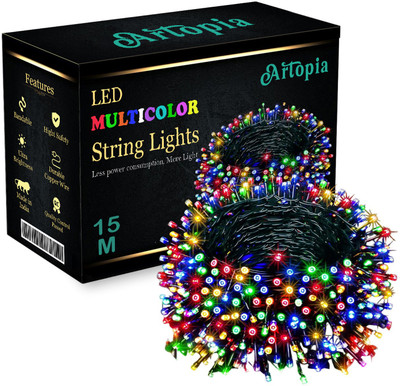 Artopia 38 LEDs 15 m Multicolor Flickering Disco Rice Lights(Pack of 1)