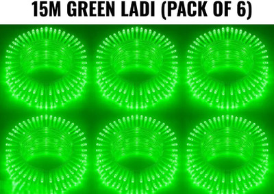 spark world 40 LEDs 11 m Green Steady Bulb Rice Lights(Pack of 6)