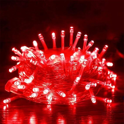 Growvibe 60 LEDs 20 m Red Steady Ball Rice Lights(Pack of 1)