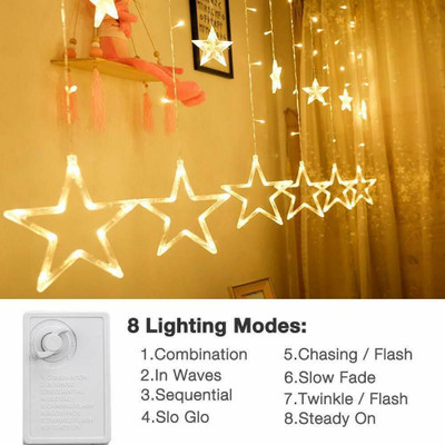 Da Novira 12 LEDs 2.5 m Yellow Flickering Star Rice Lights(Pack of 2)