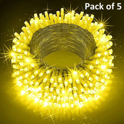 xenith 42 LEDs 12 m Gold Steady String Rice Lights(Pack of 5)