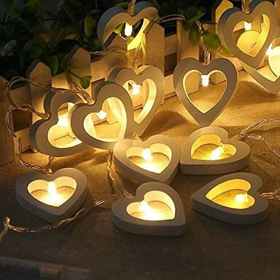 circisun 16 LEDs 4 m Yellow Steady Heart Rice Lights(Pack of 1)