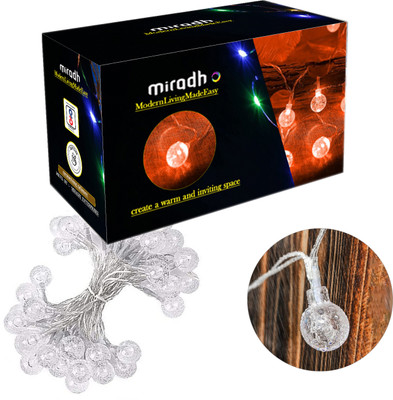 MIRADH 14 LEDs 3 m Orange Steady Ball Rice Lights(Pack of 1)