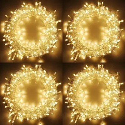 Divyam 42 LEDs 12 m Yellow Flickering, Steady String Rice Lights(Pack of 4)