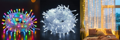 PKG 35 LEDs 10 m Multicolor Steady String Rice Lights(Pack of 3)