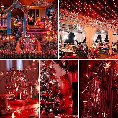 REPISH 22 LEDs 10 m Red Steady String Rice Lights(Pack of 1)