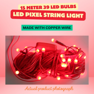 DYNEBEAM 39 LEDs 15 m Red Steady String Rice Lights(Pack of 1)