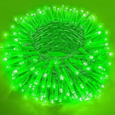 GENREE 100 LEDs 20 m Green Steady String Rice Lights(Pack of 1)