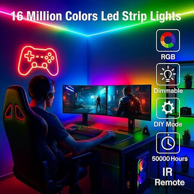 VYNEXX 300 LEDs 3 m Multicolor Steady Strip Rice Lights(Pack of 1)