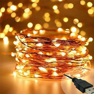 Sinoman 100 LEDs 10 m Yellow Steady String Rice Lights(Pack of 1)