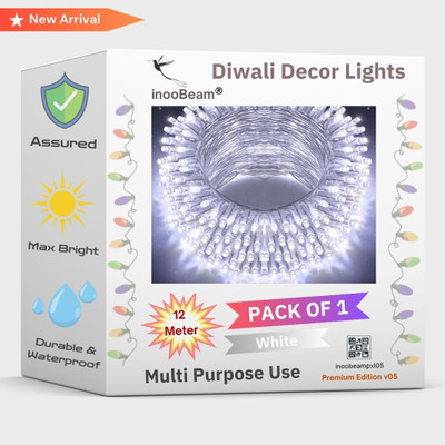 inooBeam 44 LEDs 12 m White Steady String Rice Lights(Pack of 1)