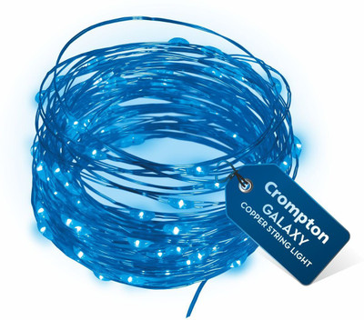 Crompton 100 LEDs 10 m Blue Steady String Rice Lights(Pack of 1)