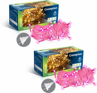 Crompton 48 LEDs 10 m Pink Steady String Rice Lights(Pack of 2)