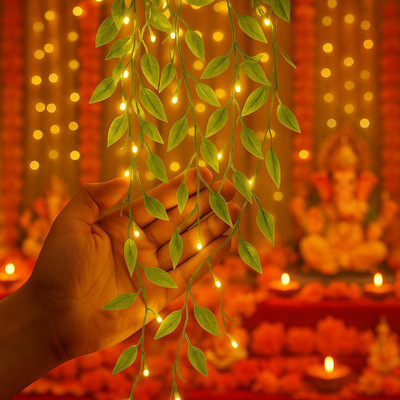diyadecor 200 LEDs 3 m Yellow Flickering, Steady Leaf Rice Lights(Pack of 1)
