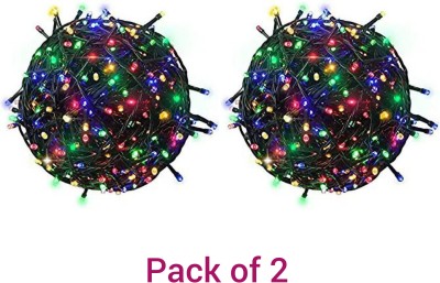 Guruvar 30 LEDs 10 m Multicolor Color Changing, Flickering, Steady Bulb Rice Lights(Pack of 2)