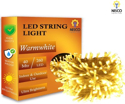 onum 260 LEDs 40 m Yellow Steady String Rice Lights(Pack of 1)