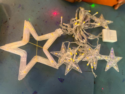 VHR 12 LEDs 4 m Yellow Flickering Star Rice Lights(Pack of 1)
