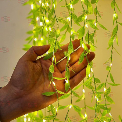 Medecor 150 LEDs 3 m Yellow Steady, Flickering Leaf Rice Lights(Pack of 1)