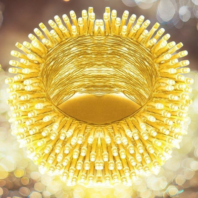 spark world 58 LEDs 15.5 m Yellow Steady Bulb Rice Lights(Pack of 1)