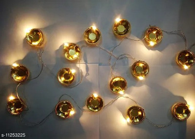 NIR JAY 18 LEDs 2 m Yellow Steady Diya Rice Lights(Pack of 1)