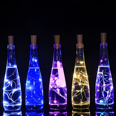 WBD 20 LEDs 2 m Multicolor Steady Bottle Rice Lights(Pack of 4)