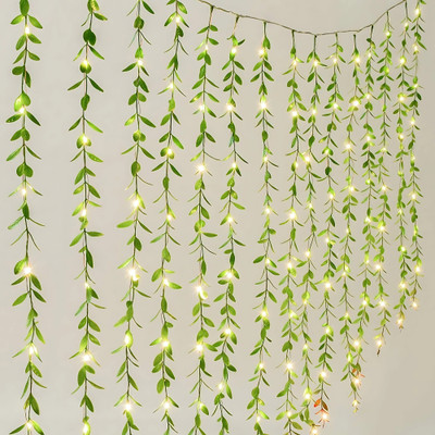 KAVYARA 150 LEDs 3 m Yellow Flickering Leaf Rice Lights(Pack of 1)