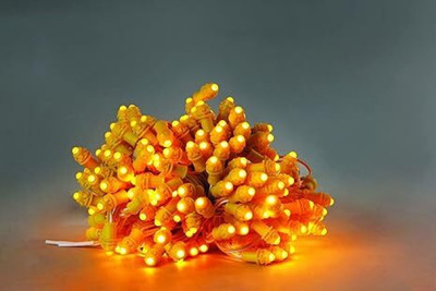 AP Source 50 LEDs 6 m Yellow Color Changing, Flickering, Steady Bulb Rice Lights(Pack of 1)