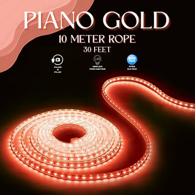 Piano 1200 LEDs 10 m Red Steady Strip Rice Lights(Pack of 1)