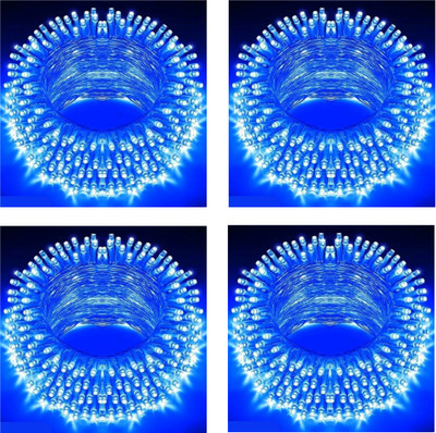 valora 40 LEDs 11 m Blue Steady String Rice Lights(Pack of 4)