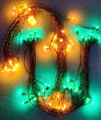 A.S.D. Electronics 200 LEDs 37 m Yellow, Green Steady String Rice Lights(Pack of 4)