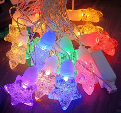 PRIMEFAIR 10 LEDs 3.35 m Multicolor Flickering Star Rice Lights(Pack of 1)