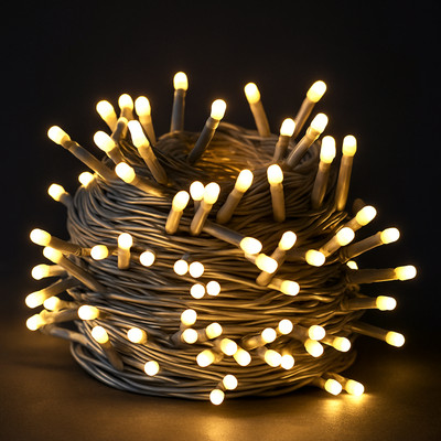 MPROW 100 LEDs 20 m Yellow Steady Bulb Rice Lights(Pack of 1)