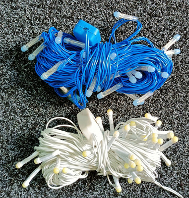 nini 44 LEDs 14.99 m White, Blue Steady String Rice Lights(Pack of 2)