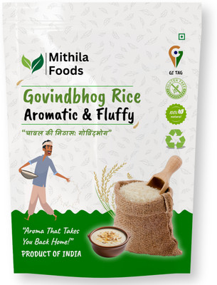 MITHILA FOODS Bihari Govind Bhog Rice | Aromatic, Fluffy&Non-Sticky-For Kheer, Biryani & Pulao Basmati Rice (Medium Grain, Polished)(1 kg)
