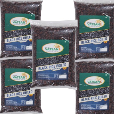 VATSAN Black Rice | Antioxidant-Rich | Karuppu Kavuni | Gluten-Free Black Chawal Black Kavuni Arisi Rice (Medium Grain, Boiled)(5 kg)