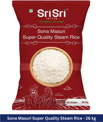 Sri Sri Tattva Sona Masuri Super Quality Sona Masoori Rice (Full Grain, Steam)(26 kg)