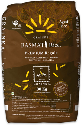Grainka Basmati Premium Regale || for Biryani || Extra Long Grain Basmati Rice (Long Grain, Steam)(30 kg)