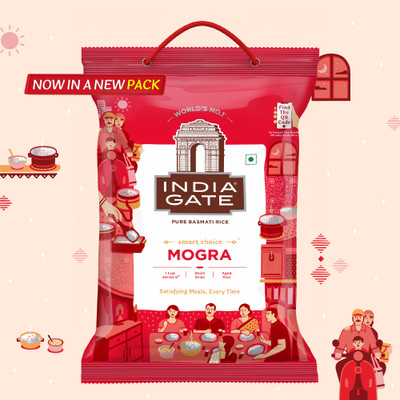 INDIA GATE 1 Cup Serves 5 Mogra | Aged Rice | Smart Choice Basmati Rice (Broken Grain, Polished)(5 kg)