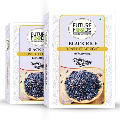 Future Foods Protein Rich Rich in Antioxidants | All Natural Aromatic & Unpolished Pack of 2 Black Raw Rice (Long Grain, Raw)(1.8 kg)