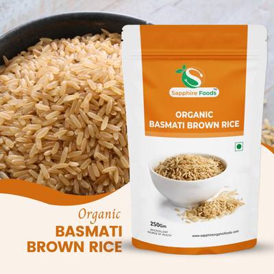 Sapphire Foods Organic Basmati Brown Rice / Chawal Brown Basmati Rice (Medium Grain, Polished)