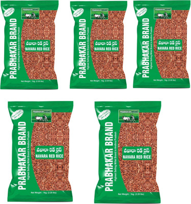 Prabhakar Brand Navara Rice Red Everyday Rice (Medium Grain, Unpolished)(5 kg)